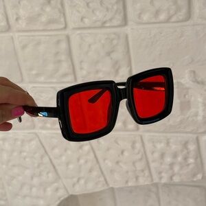 ⋆｡˚✩ Red Lens Square Sunglasses ✩˚｡⋆